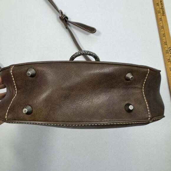 Montana West Saddle Crossbody Brown Leather Purse - Picture 6 of 12
